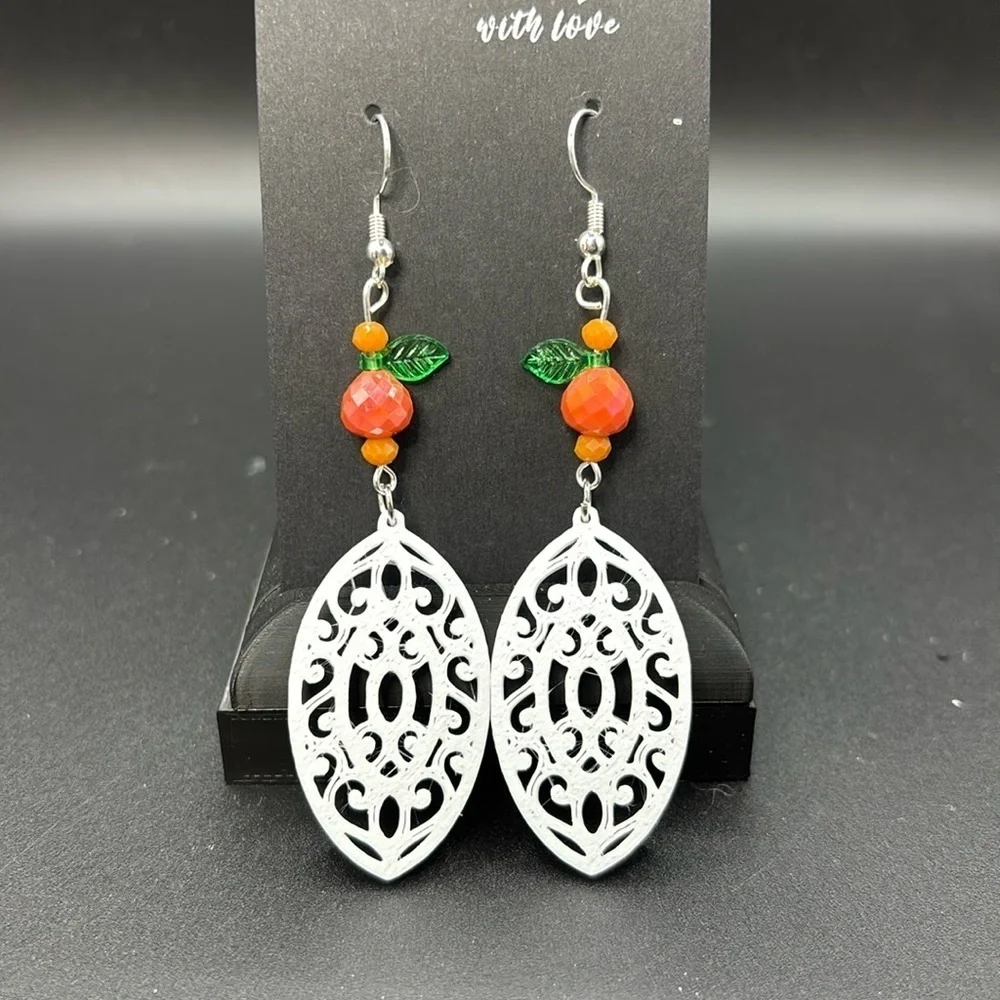Orange Geometric Earrings